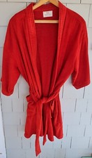 Vintage Men's MARTEX Terry Velour BATH ROBE, One Size - Red, Belt