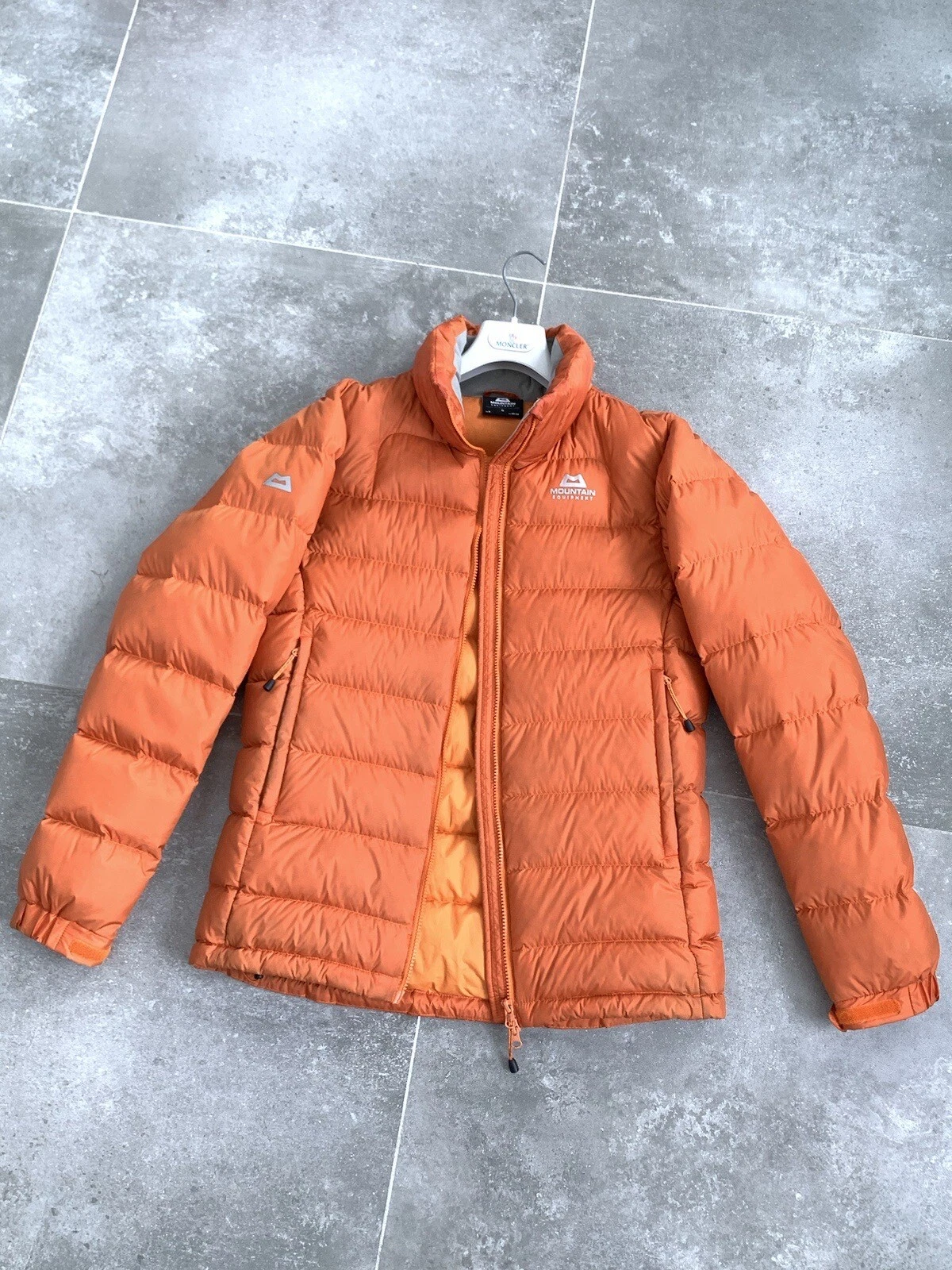 Men's MOUNTAIN EQUIPMENT Down Outdoor Lightline Puffer Jacket Coat Size S Orange