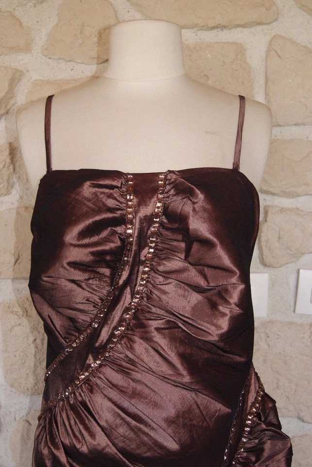 Robe de soirée marron neuve taille L marque Mimi'Show (bc) - Photo 2/3