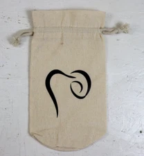 Drawstring Gift bag Reusable Wine Bottle Miscellaneous Tan With Design