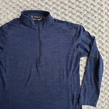 KUHL Mens Alloy 1/4 Zip Pullover Hiking Outdoor Top Base Layer Blue - XL