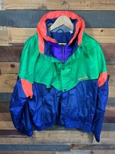 VTG 80s 90s Ski Jacket NEVICA Hooded Snow RETRO Coat Pull Over SZ 42 ColorBlock