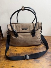 Kipling Superwork valigetta piccola metallizzata laptop marrone tote bag cinghie in pelle