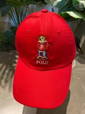 POLO embroidery unisex adjustable curved brim casual sports red baseball cap hat