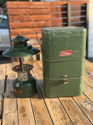 #ad Vintage 7 1959 Coleman 228E Camping Lantern Green With Case And Mantles $80.00