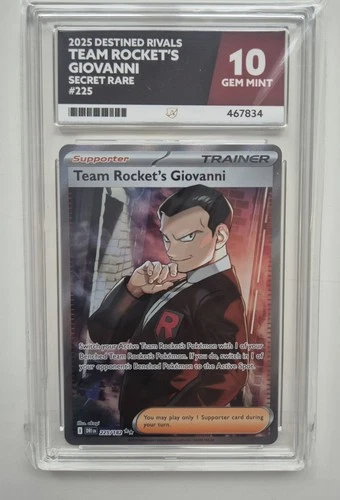 Pokemon: Team Rocket's Giovanni - 225/182 - Destined Rivals - ACE GEM MINT 10