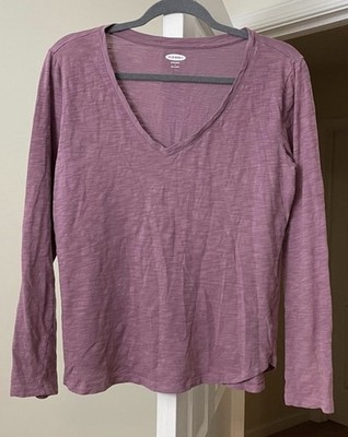 Top Purple Knit Pullover Casual Everywear V-Neck Women's.!!!