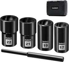 5Pcs Lug Nut Remover, Bolt  Nut Remover Socket Tool Kit, Stripped Bolt Extracto