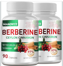 Berberine Supplement w/ Ceylon Cinnamon 1500mg 2 Pack 180 count total 