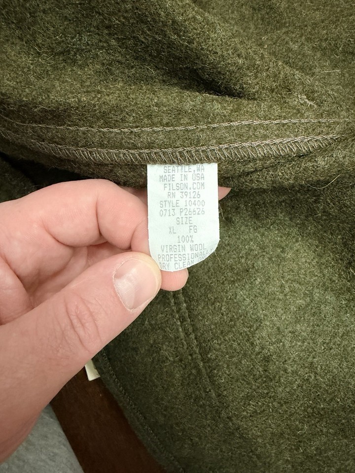 Old Filson Vintage Filson Mackinaw Wool Cruiser SF Green Size XL | eBay