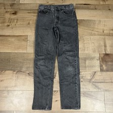 Vintage Levi  s Women  s 501 28x31 tag28x32 Black Denim Jeans Button Fly