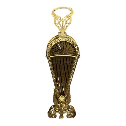 Paravento camino pieghevole vintage ottone pavone gargoyle griffin art deco ornato - Foto 9 di 9