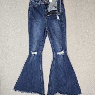 Hammer Jeans Women Jeans 7 Blue Denim Y816 Flared Bell Bottom