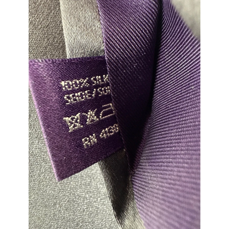 Corbata de seda Ralph Lauren hecha en Inglaterra gris carbón formal negocios para hombre Foto 4 de 4