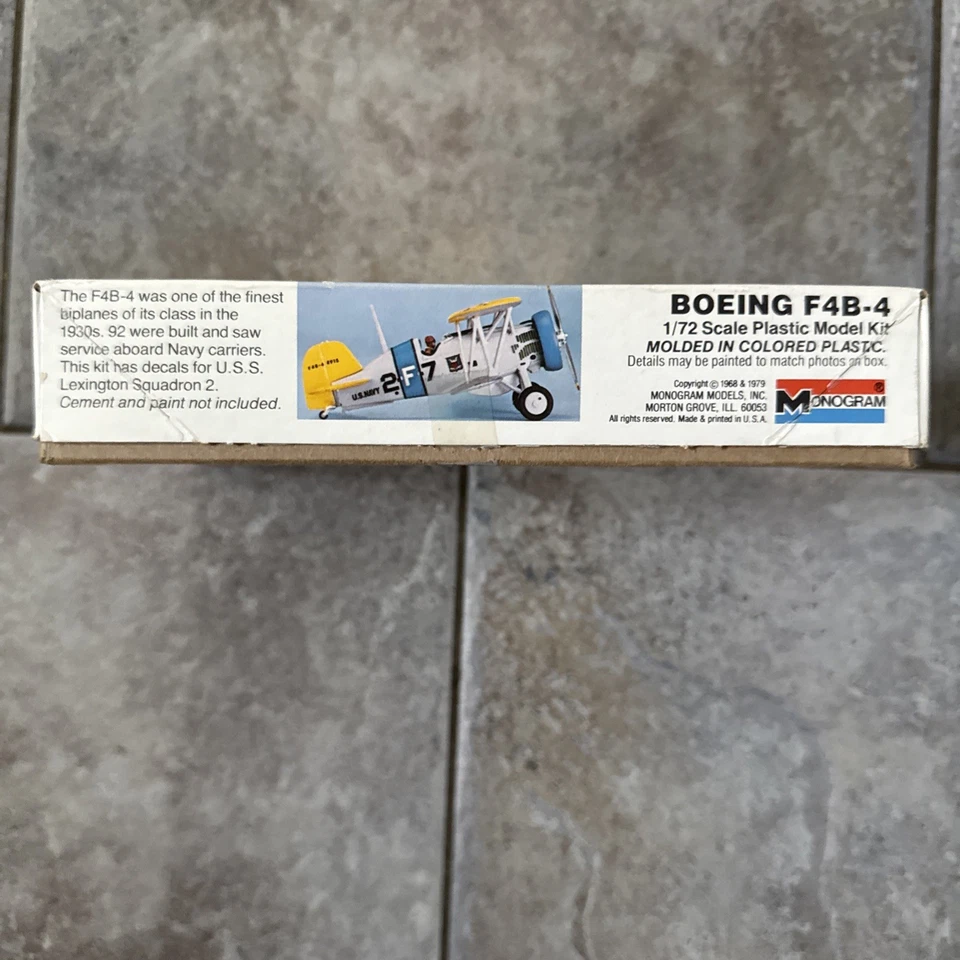 Kit modelo Boeing F4B-4 1979 monograma en caja original escala 1:72 contenido sellado Foto 4 de 4