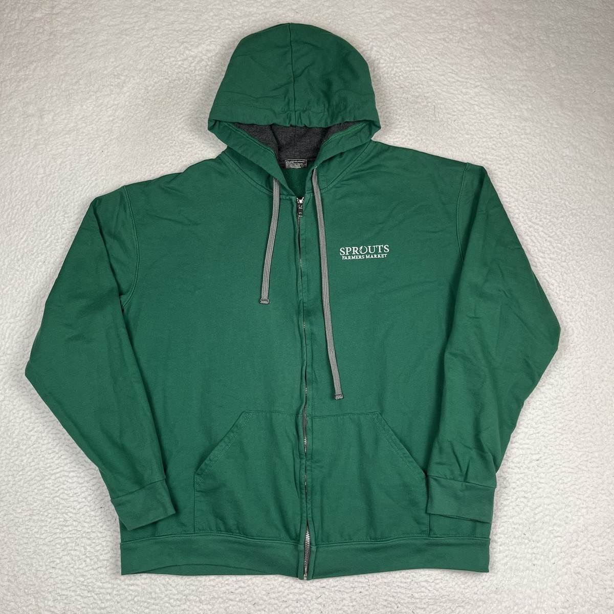Sprouts Farmers Market Hoodie Green Full Zip Size XL Long Sleeve
