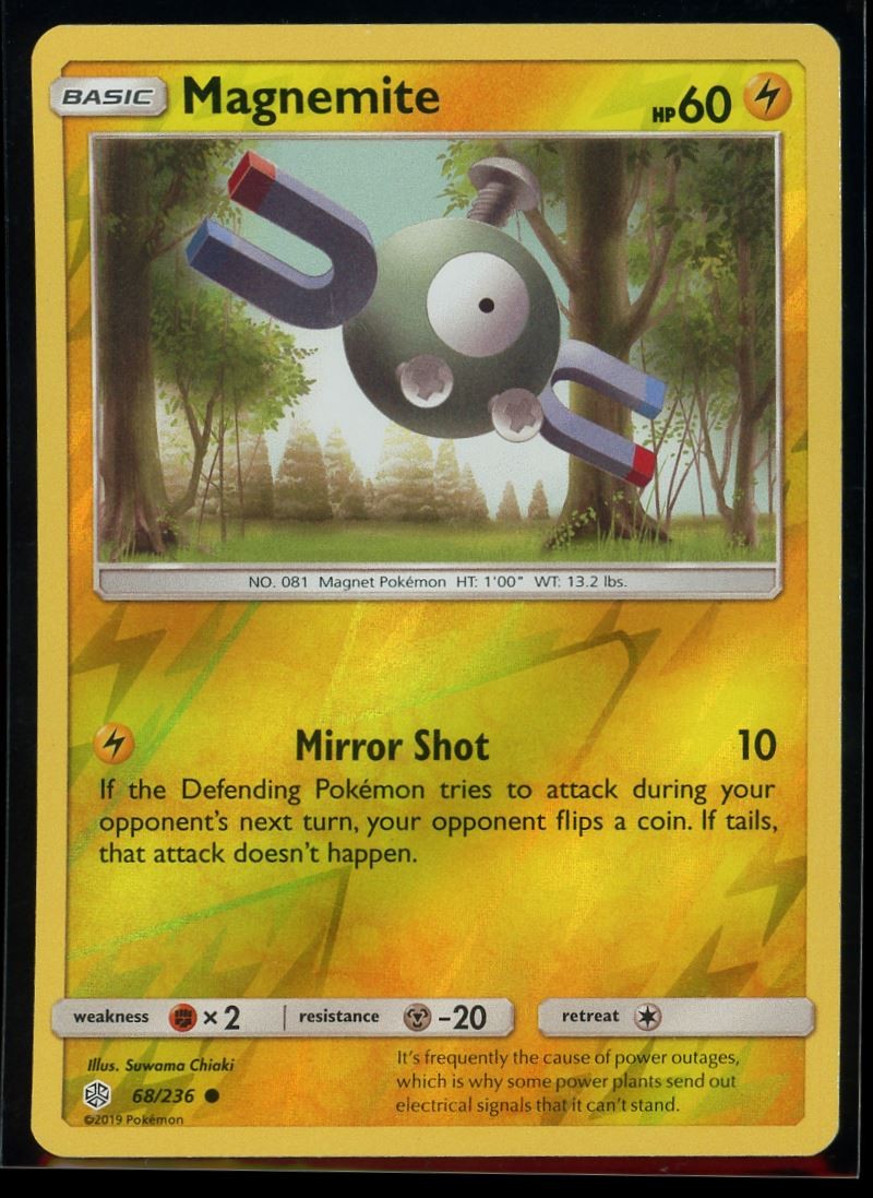 2019 Sun & Moon - Cosmic Eclipse Magnemite Reverse Holo Pokemon Card #68