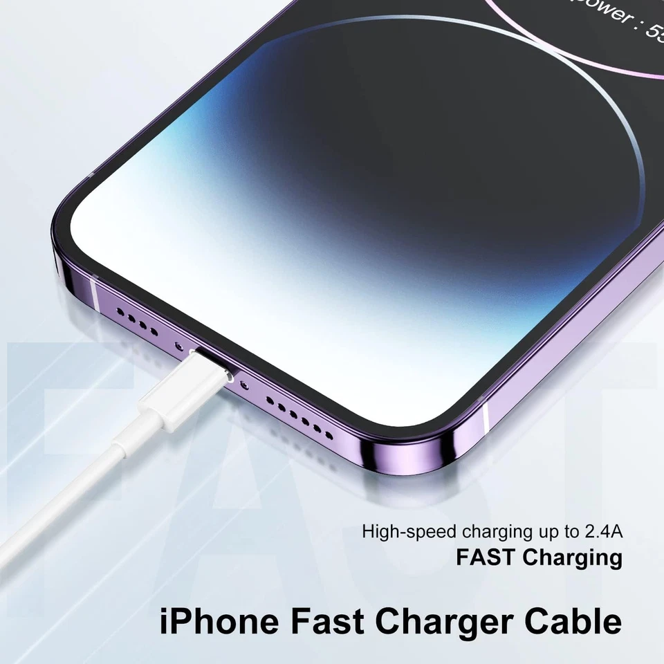 Extra Long iPhone Charger Cable 15 ft/5M,[Apple MFi 1pack(15ft), White - Image 2 of 4