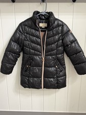 Girls Black Michael Kors Puffer Coat With pink Fleece
