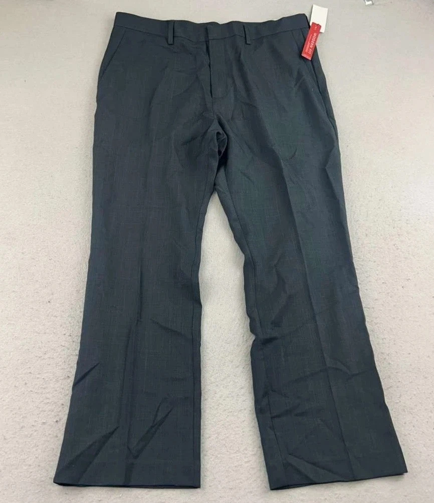 Perry Ellis Pants Men 36X30 Charcoal Portfolio Travel Luxe Non Iron Straight NWT