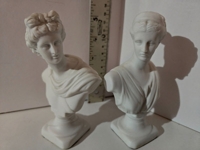 Andrea by Sadek Porcelain Busts Apollo & Artemis Set Japan Vintage