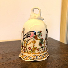 Hutschenreuther Porzellan Glocke Vogelmotiv mehrfarbig/wei&szlig; ca. 11 cm