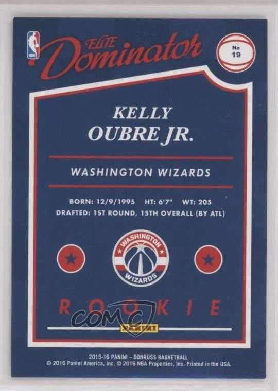 2015-16 Panini Donruss Elite Dominator Rookies Gold /10 Kelly Oubre Jr #19 RC - Image 2 of 2