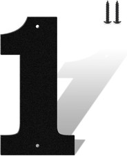 5" House Numbers for outside Modern Address Sign - Matte Black Metal Letters Doo