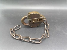 Antique M.K. & T Rail Yard Padlock Missouri Kansas & Texas R.R. Lock & Chain