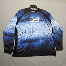 Pelagic VaporTek High Performance Off Shore Gear Shirt Mens XXL Camo Blue