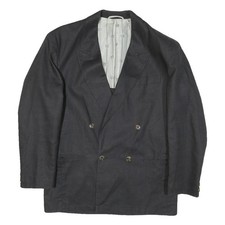 Giacca Classica Regolare Nera In Poliestere A Doppio Petto