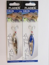 2 Fladen Sjollen 25 gram Holographic Panel Fishing Pirk Silver and Blue