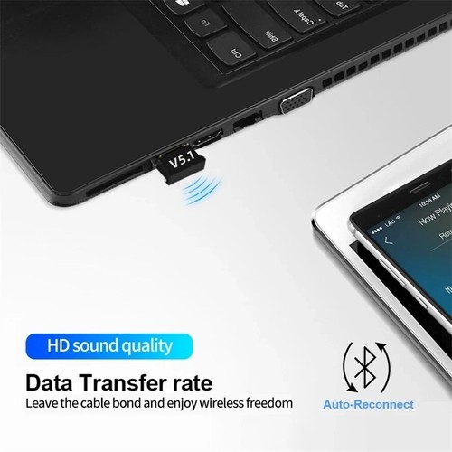 Clé USB Bluetooth 5.1 Mini Adaptateur Dongle Sans Fil Compatible PC Windows V5.1 - Photo 2/6