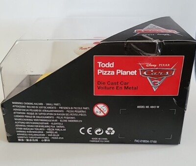 Cars 3 Todd Pizza Planet Die Cast Car Disney Store hard to find