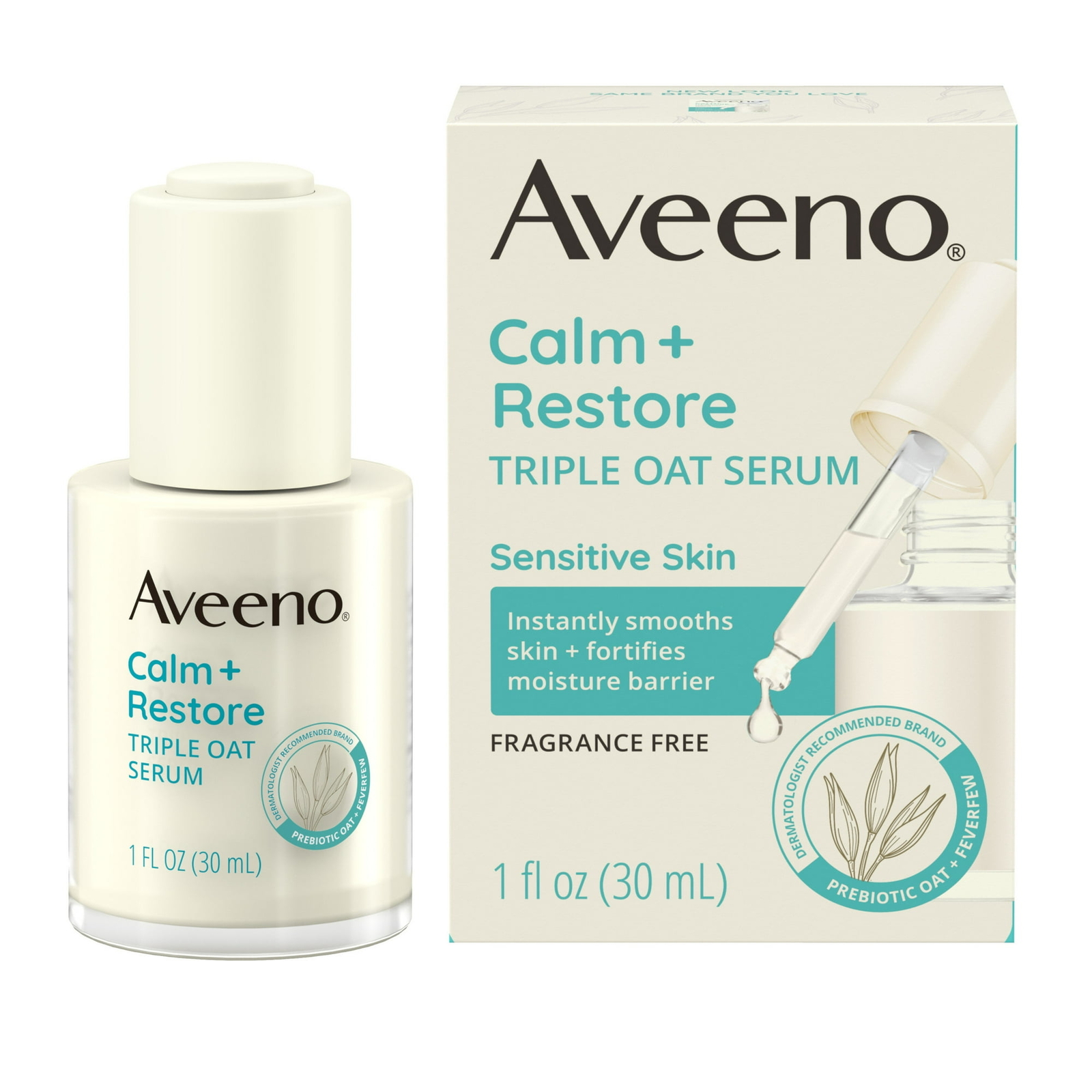 Aveeno Calm and Restore Triple Oat Sensitive Skin Face Serum 1 fl oz