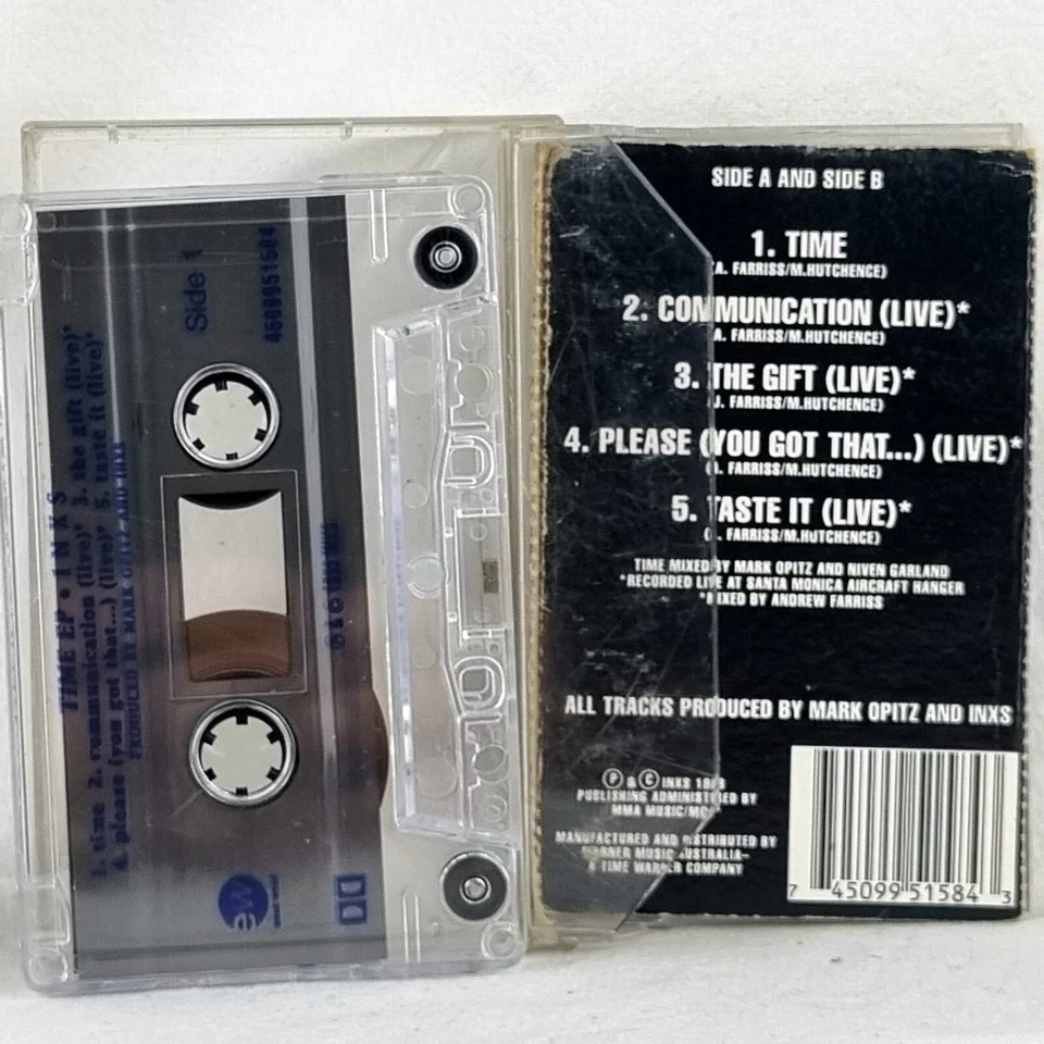 INXS Time Australian Tour Souvenir Cassette EP Rare Tape 5 Tracks 1993 Cassingle - Image 2 of 3