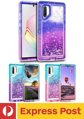 Samsung Galaxy Note 10 ShockProof Ombre Gradient Liquid Glitter Sparkle Case