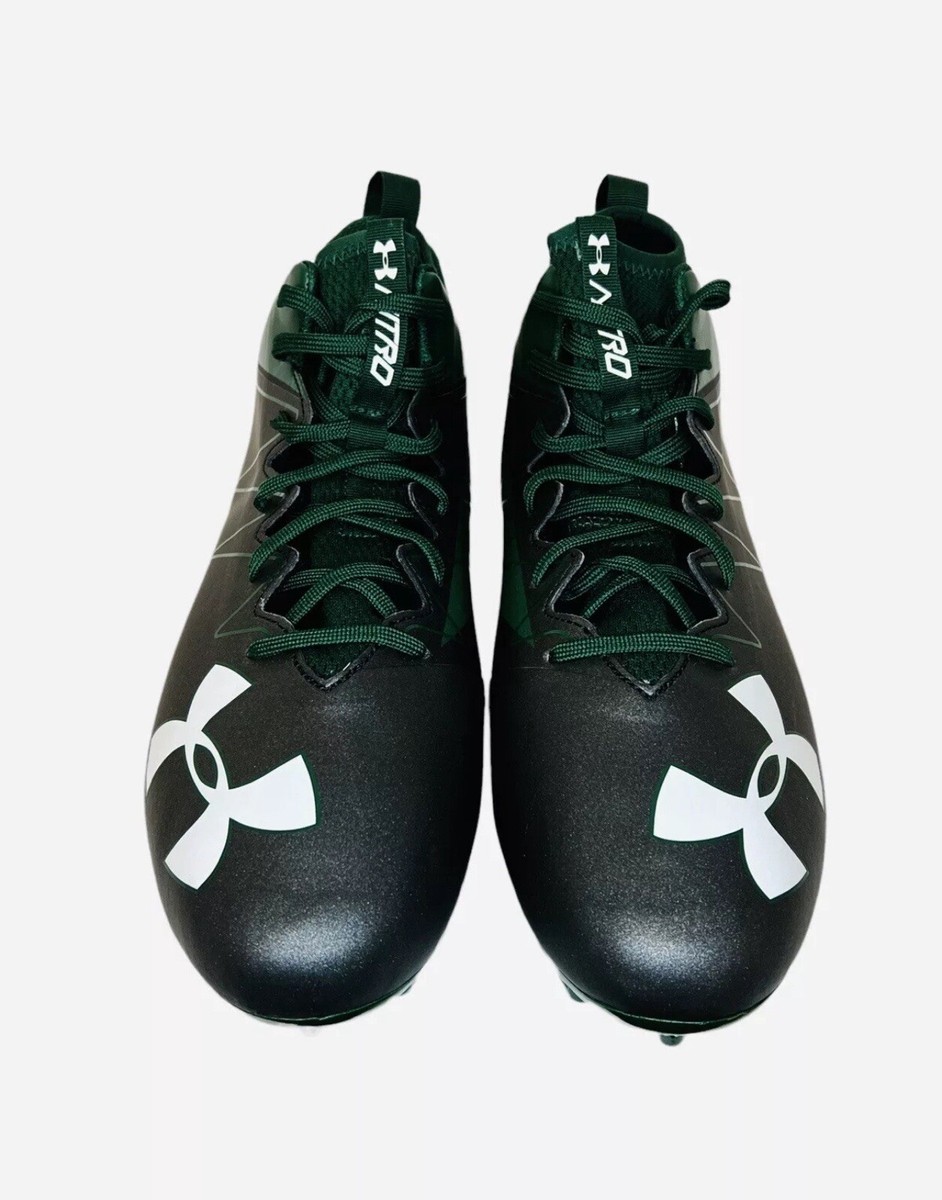 Under Armour Nitro Mid Green Black Football Cleats 1290962  display picture 1