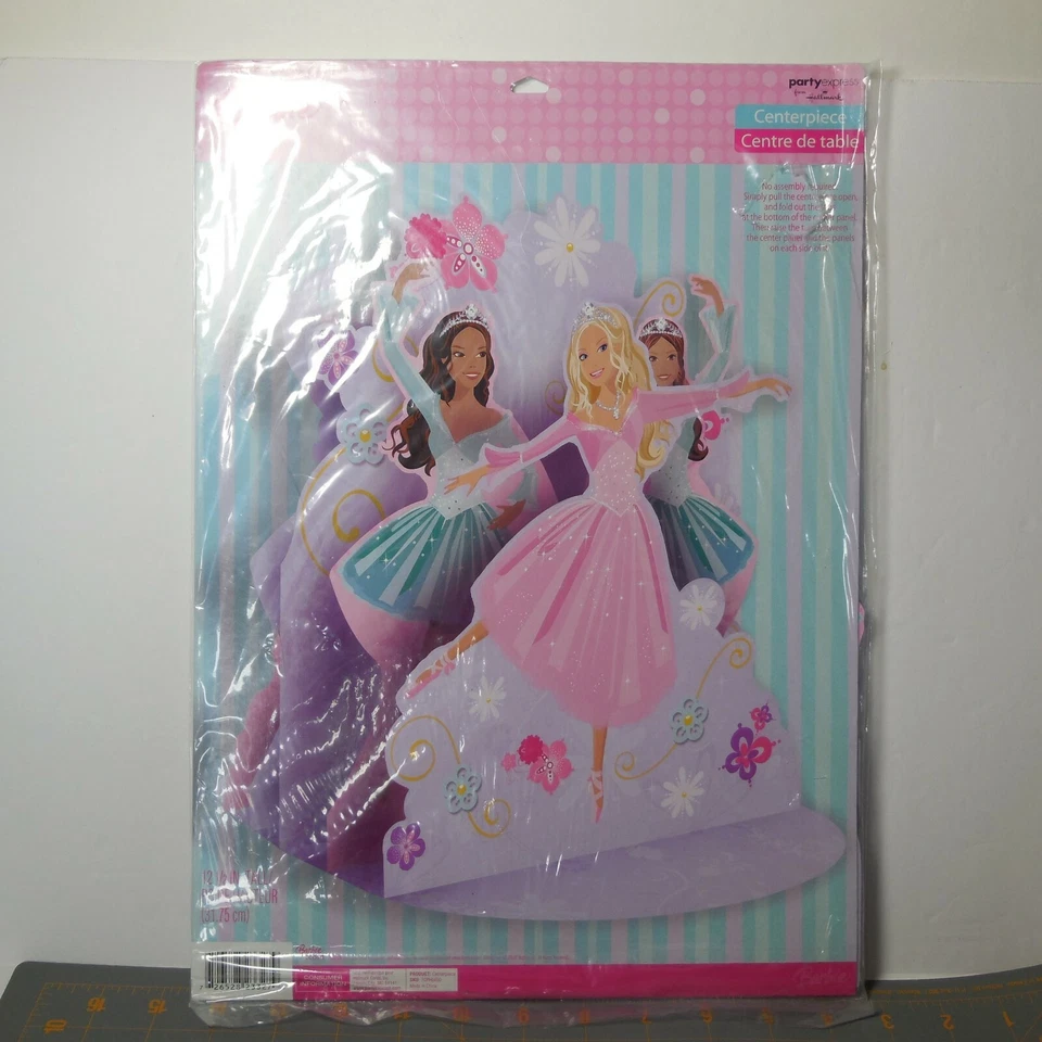 芭比女孩生日派对中心装饰 12.5 英寸芭蕾舞演员粉色紫色 — 第 4/4 张图片