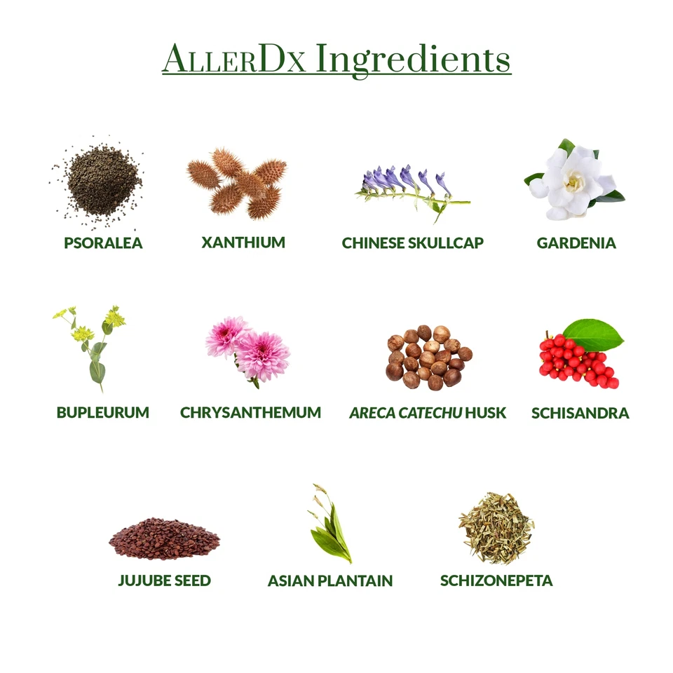 Suplemento herbal AllerDx Natural Polen Season Relief 60 unidades para alergias Foto 4 de 4