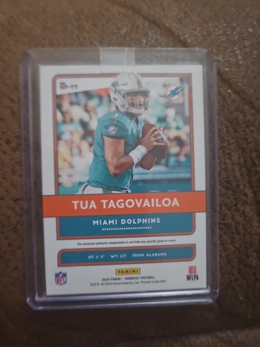 2020 DONRUSS ROOKIE PHENOMS TUA TAGOVAILOA RELIC RC MIAMI DOLPHINS ALABAMA - Picture 2 of 2