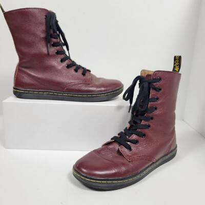 Doc Dr Martens Stratford Women's Size Red Boots Leather 9-Eye
