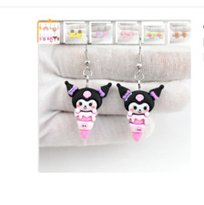 NEW KUROMI EARRINGS JEWELRY HELLO KITTY SANRIO KIDS GIRLS CHILD USA