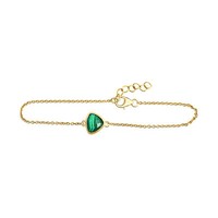 Celesta- Armband 925 Sterling Silber Hochglanzpoliert Gelb- Vergoldet Malachit