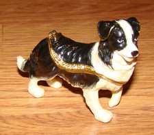 Boder Collie Box (3372) Hand-painted Enameled...