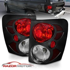 1999-2004 For Jeep Grand Cherokee Black Tail Lights Rear Brake Lamps Pair