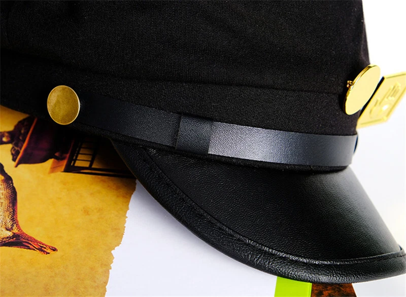 Anime JoJo's Bizarre Adventure Kujo Jotaro Gorra Sombrero para el Sol con Insignias Juegos con disfraces utilería Foto 3 de 4
