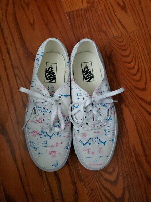 [Vans] White Canvas Tie Dye Lace Up Size Men's Women's