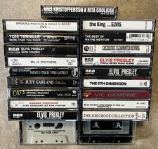 Untested Lot Of Cassette Tapes: Elvis Presley, CATS, Barbra Streisand, And More
