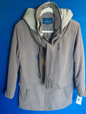 Nwt $180 Mackintosh New England Women's Hooded Parka/winter Coat Taupe S M Scarf